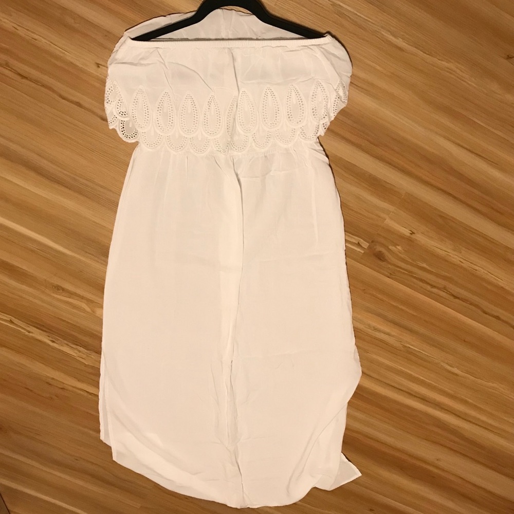 NWOT Long White Strapless Maxi Dress